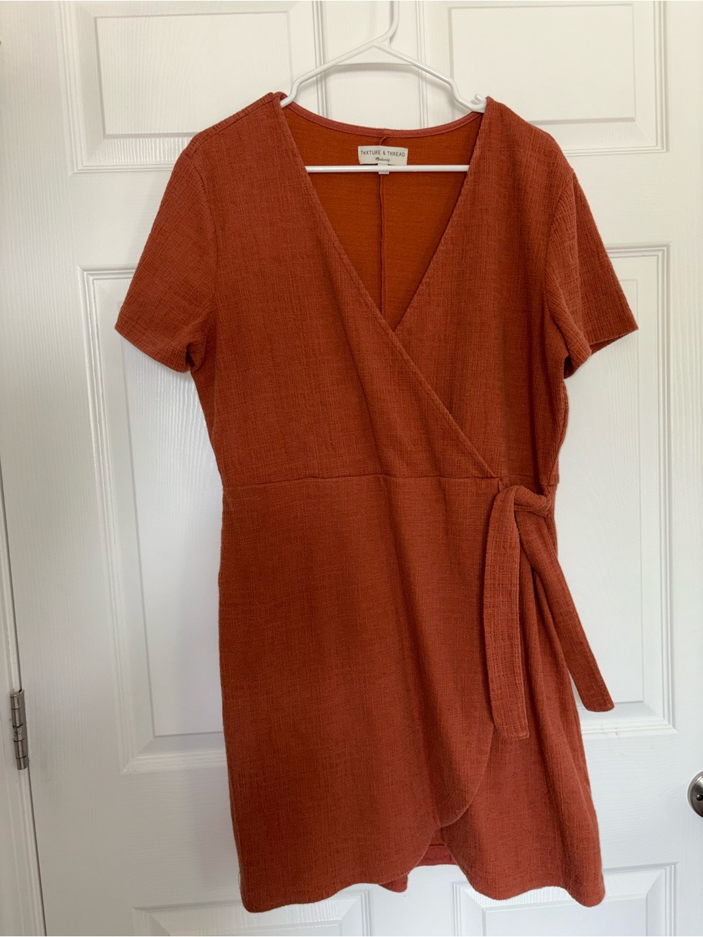 Madewell Rust Wrap Mini Dress